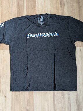 NWT Born Primitive The Valor Tee Thin Blue Line Charcoal Grey 2XL